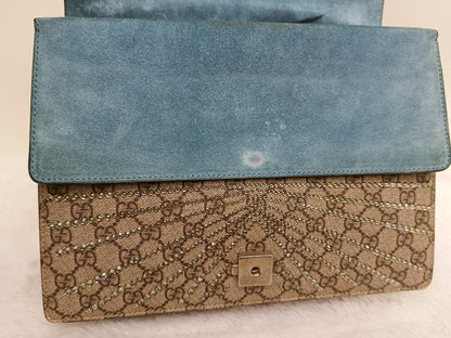 Gucci Dionysus Medium Embriodered Angry Cat Light Blue RHW