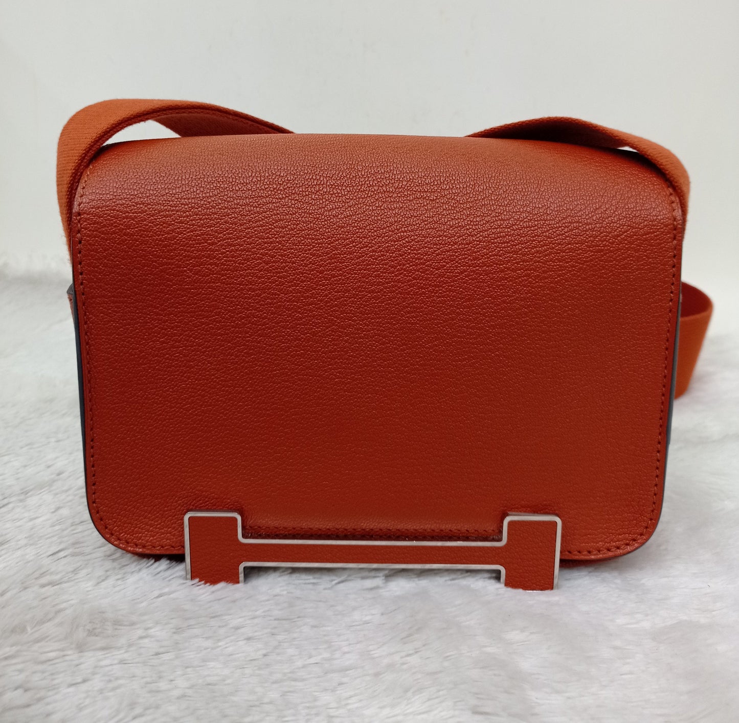 Hermes Geta Chevre Mysore Sangle Cuivre PHW #U