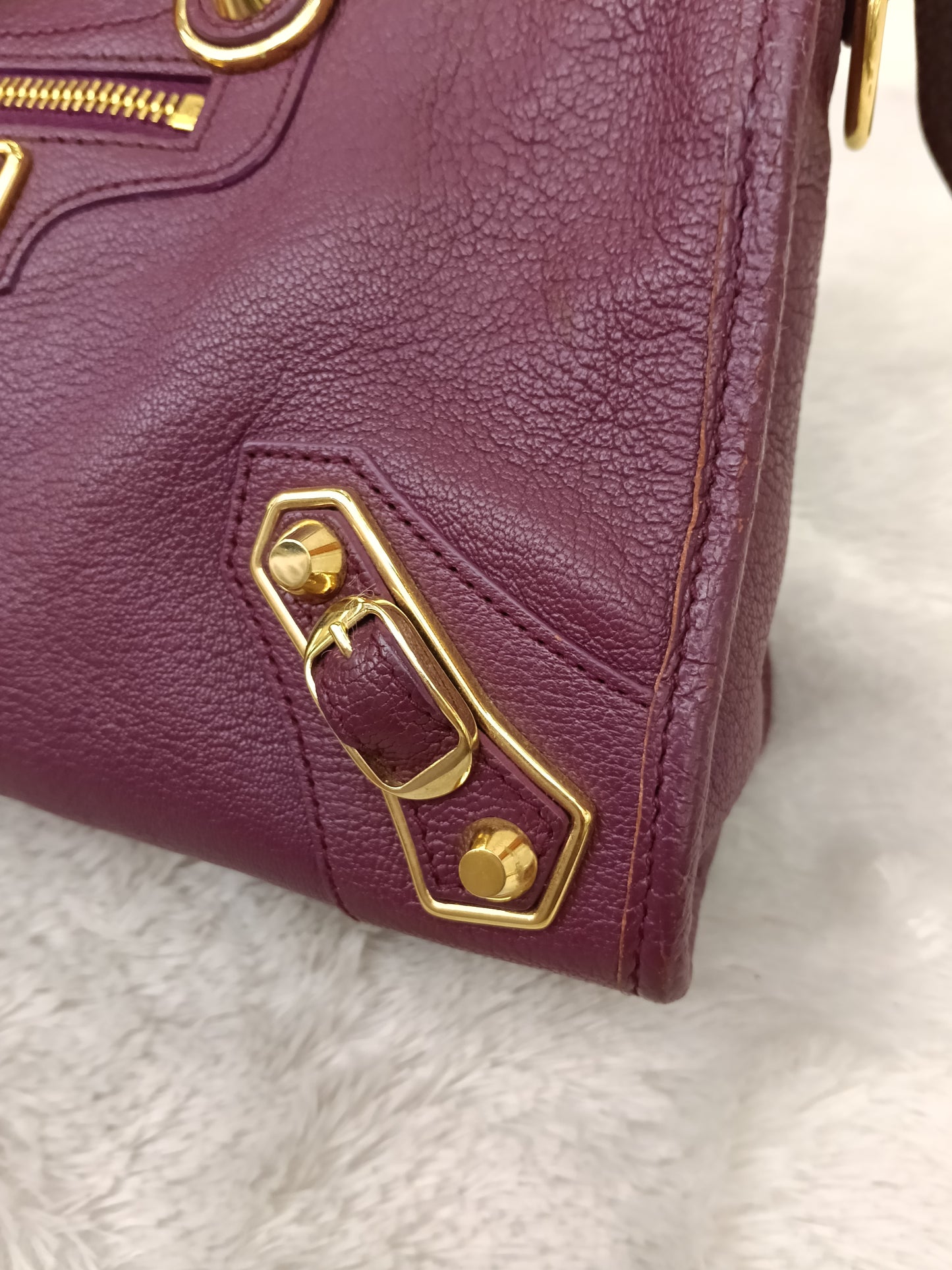Balenciaga Small City Edge Prune GHW 2017