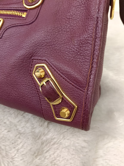 Balenciaga Small City Edge Prune GHW 2017