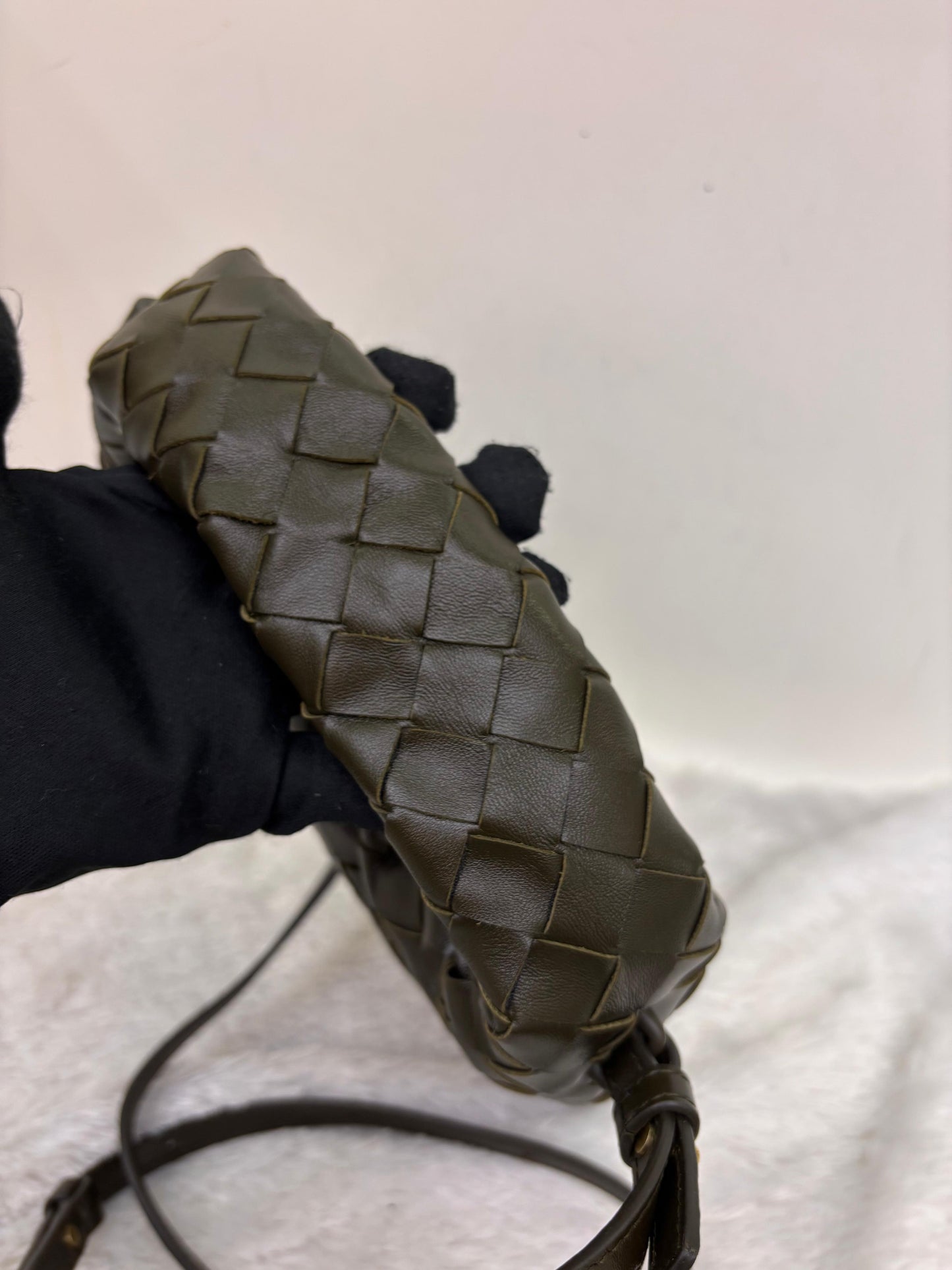 Bottega Veneta Hop Mini Khaki GHW