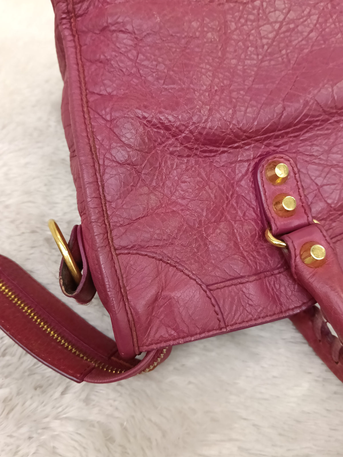 Balenciaga Small City Classic Burgundy GHW 2017