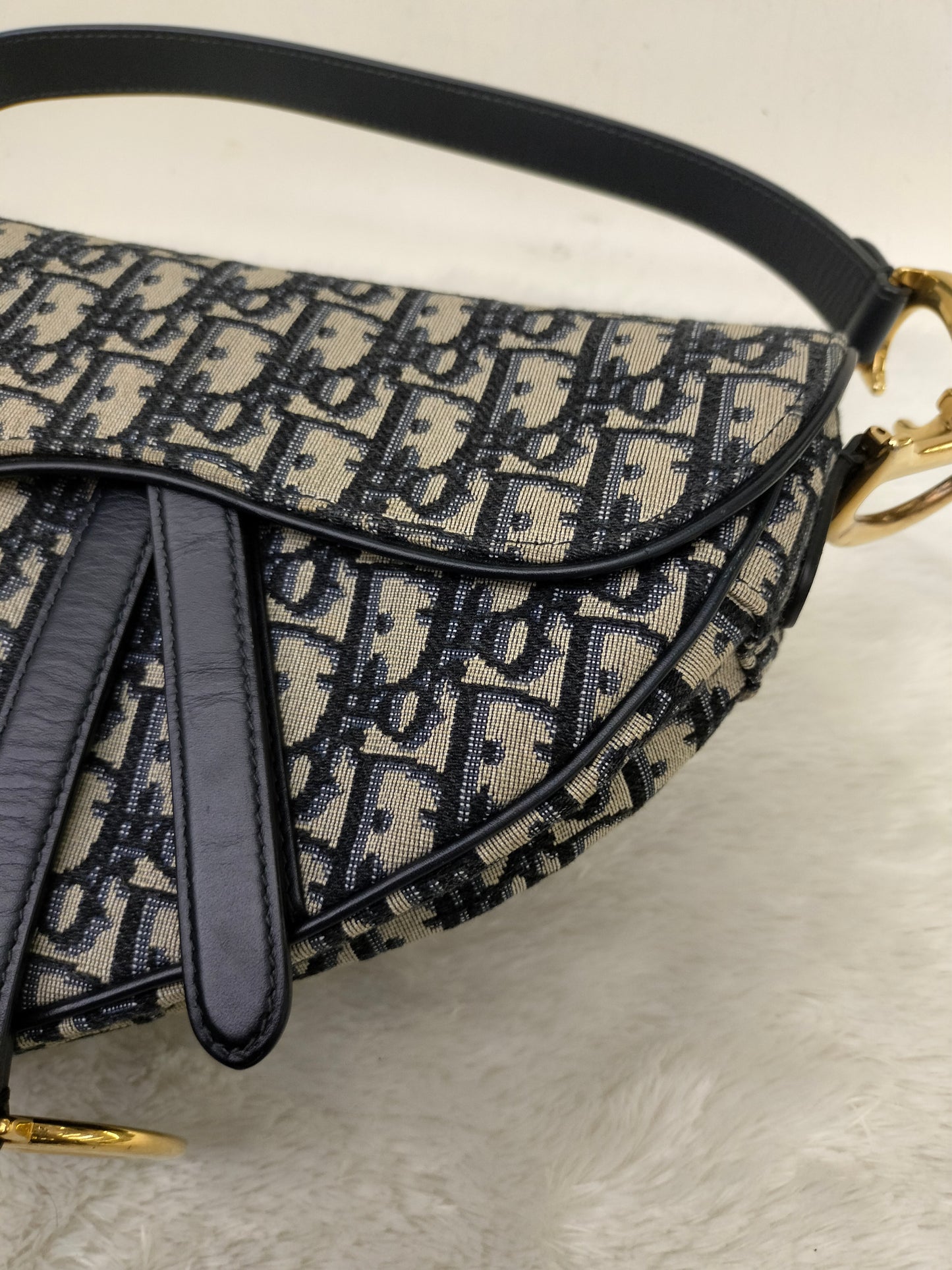 Dior Saddle Medium Oblique Navy GHW 2018