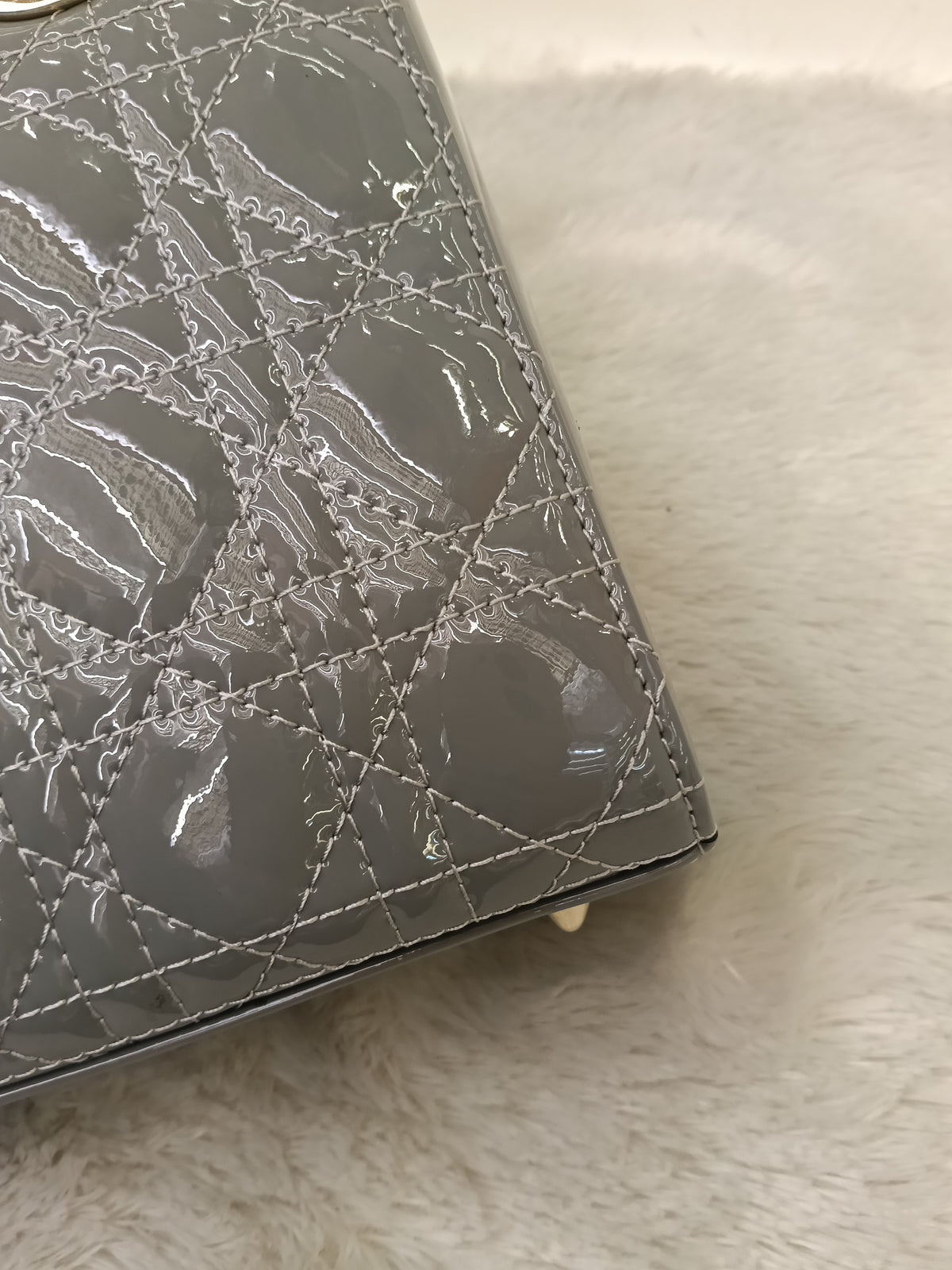Lady Dior Small Patent Grey GHW 2021