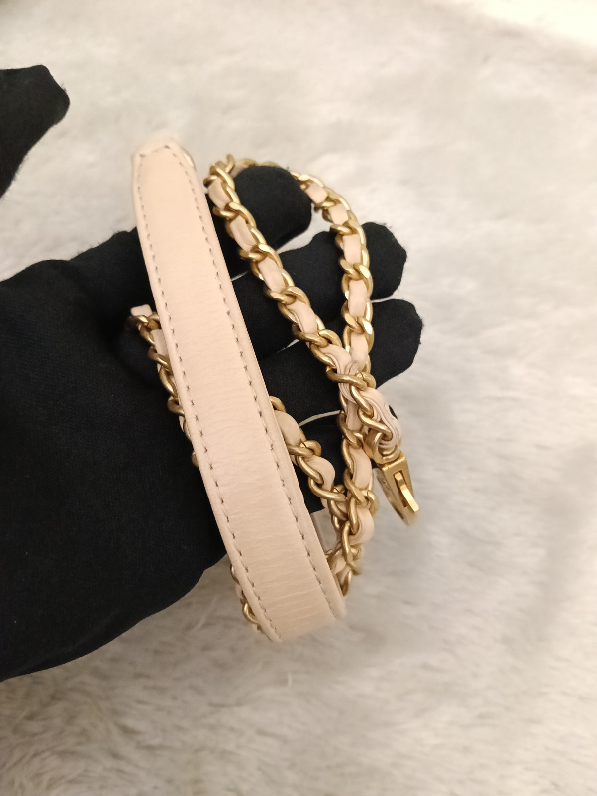 Chanel Coco Handle Small Chevron Calfskin Beige Handle Lizard GHW #25