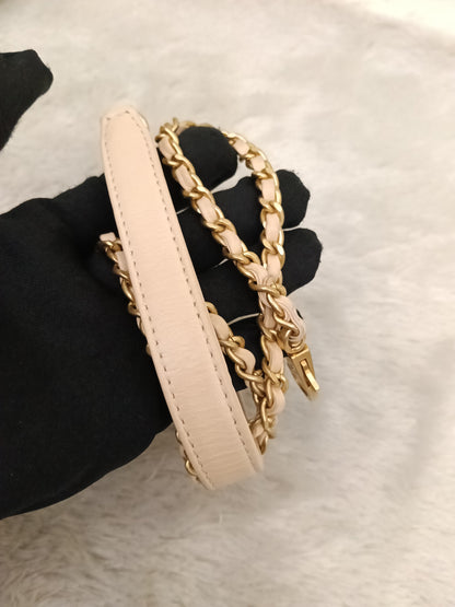 Chanel Coco Handle Small Chevron Calfskin Beige Handle Lizard GHW #25