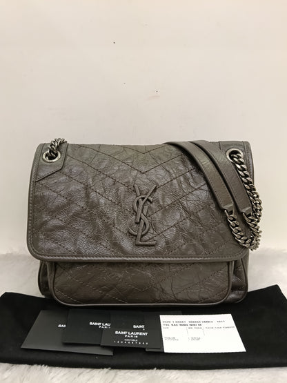 YsL Niki Medium Calfskin Grey RHW 2020