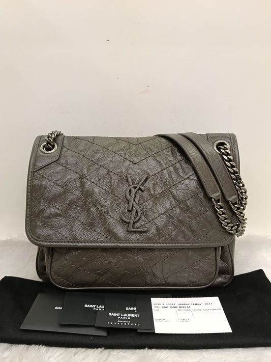 YsL Niki Medium Calfskin Grey RHW 2020