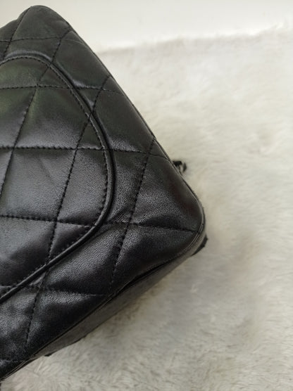 Chanel Accordion Flap Mini Lamb Black SHW #18