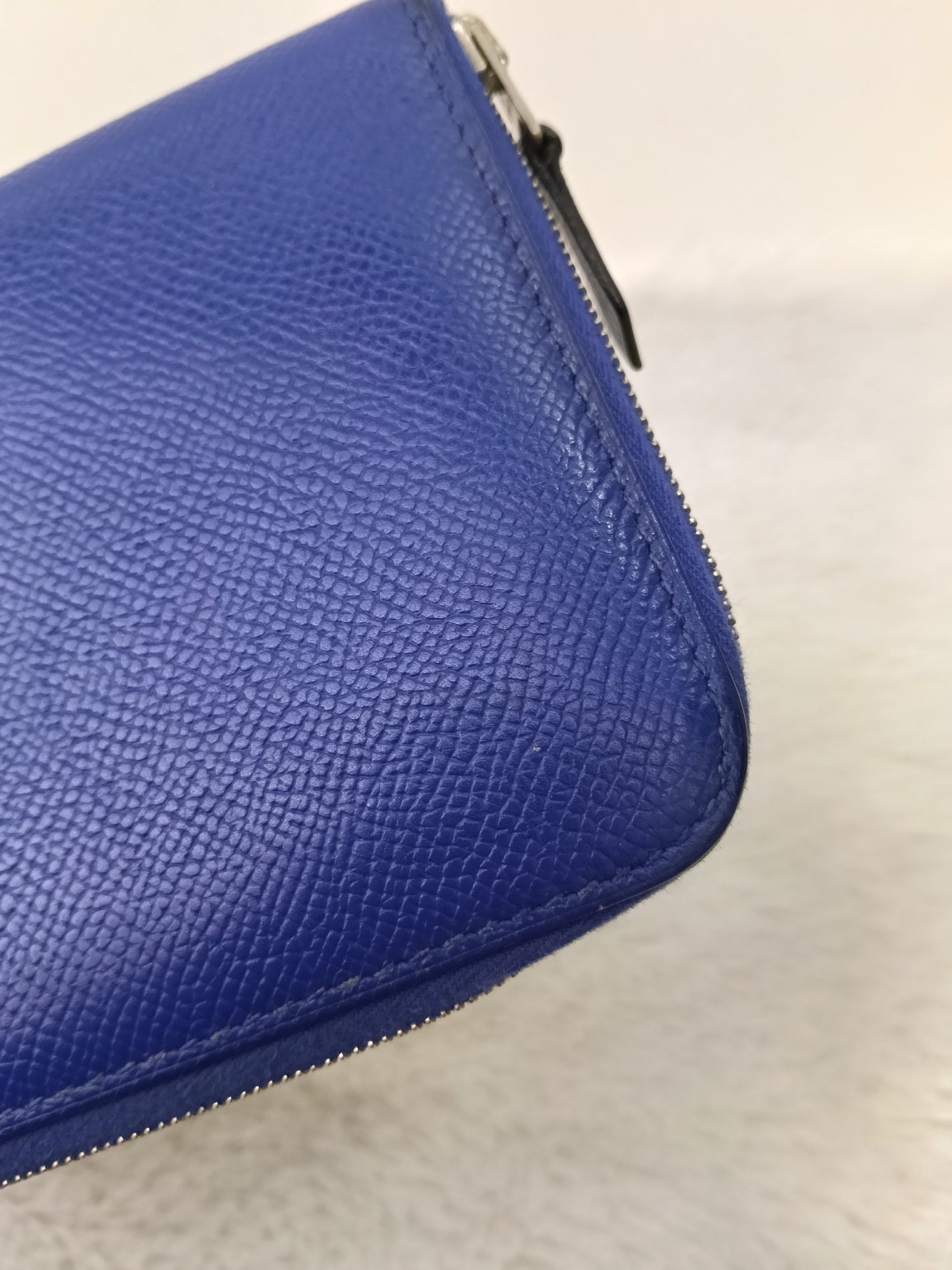 Hermes Azap Long Wallet Epsom Blue Saphire PHW #P square