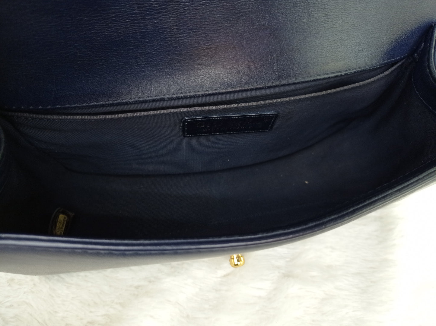 Chanel Boy 25 Round Chain Calfskin Navy Blue GHW #29