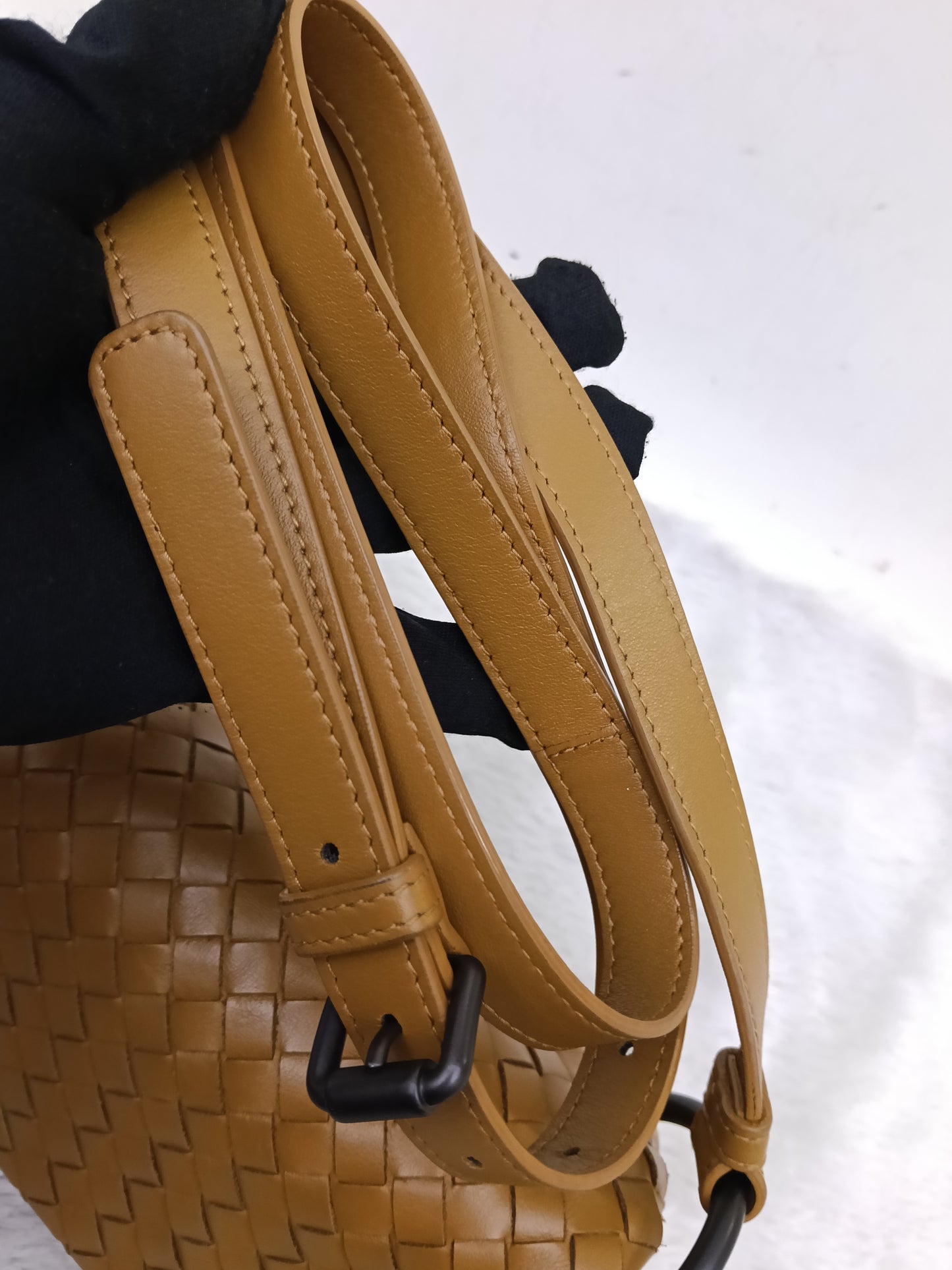 Bottega Veneta Nappa Intrecciato Flap Crossbody Camel RHW