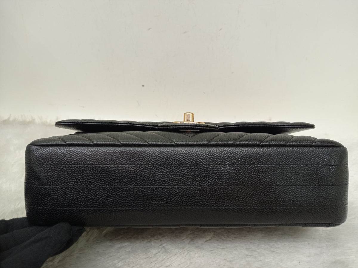 Chanel Medium Chevron Caviar Black GHW DF #30