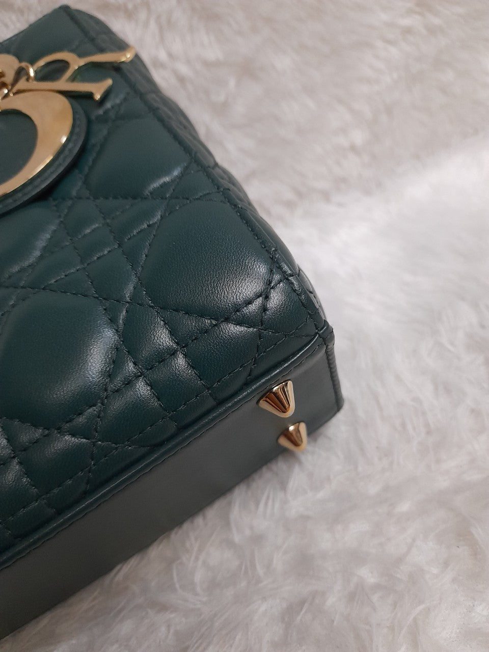 Lady Dior Small Lamb Dark Green GHW 2018