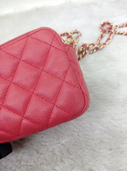 Chanel WOC Double Zip Caviar Pink GHW #23