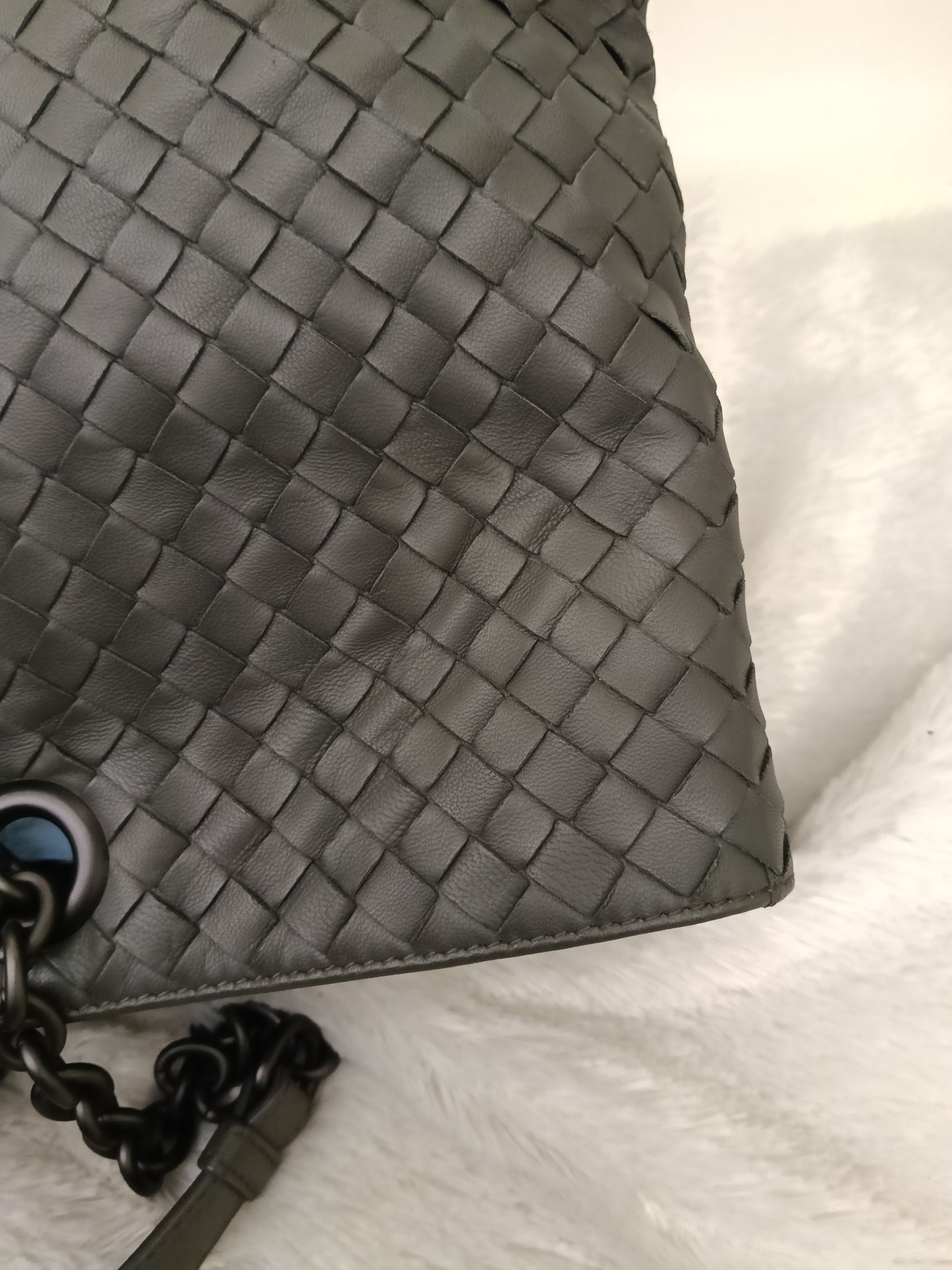 Bottega Veneta Nappa Intrecciato Chain Tote Large Grey RHW