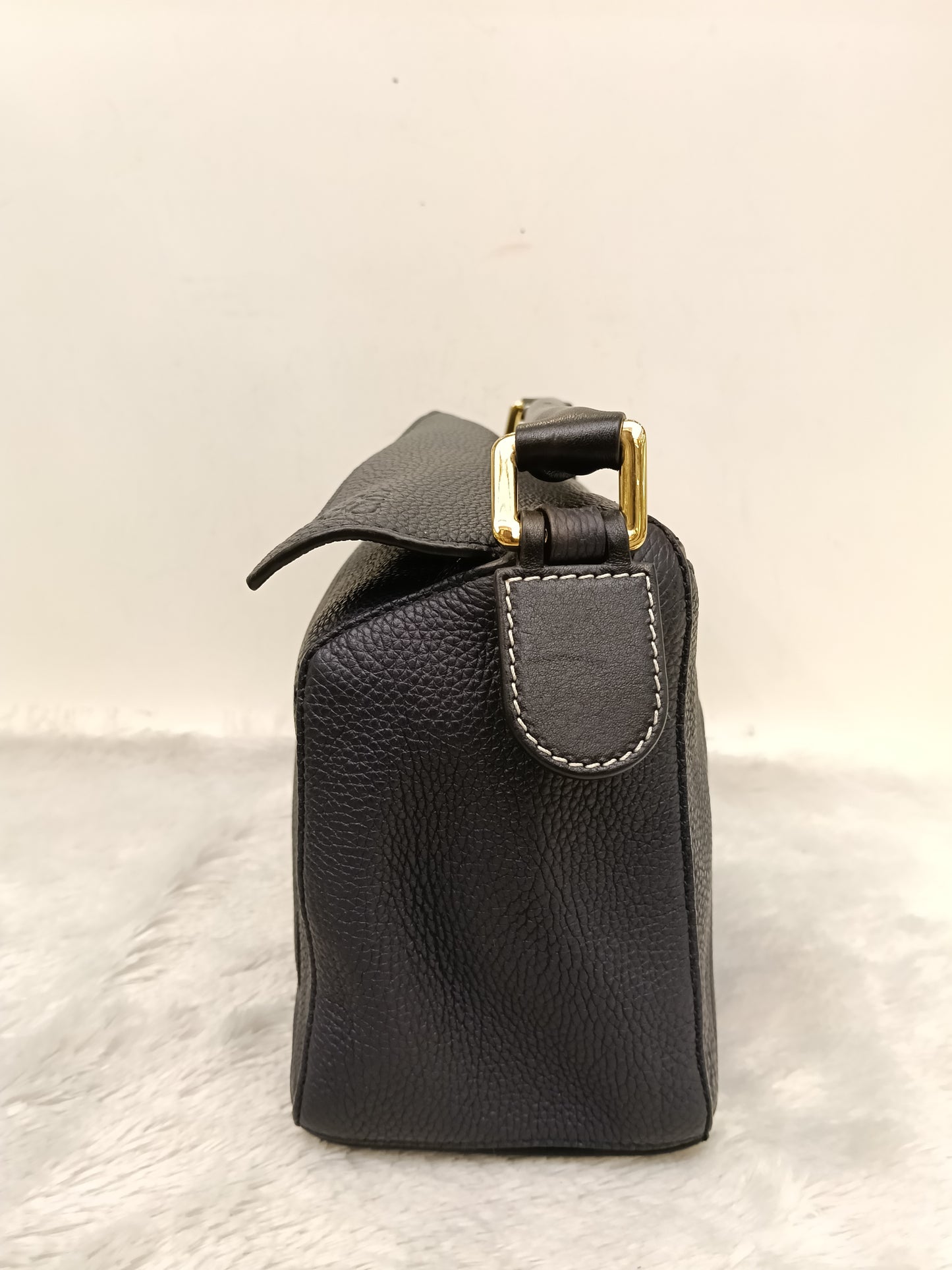 Loewe Puzzle Small Grained Midnight Blue Black GHW 2019