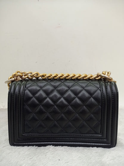 Chanel Boy 20 Caviar Black GHW #28