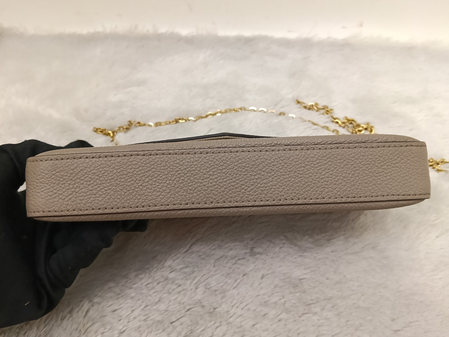 LV Pochette Felicie GM Monogram Empreinte Tourterelle Creme (CHIP)