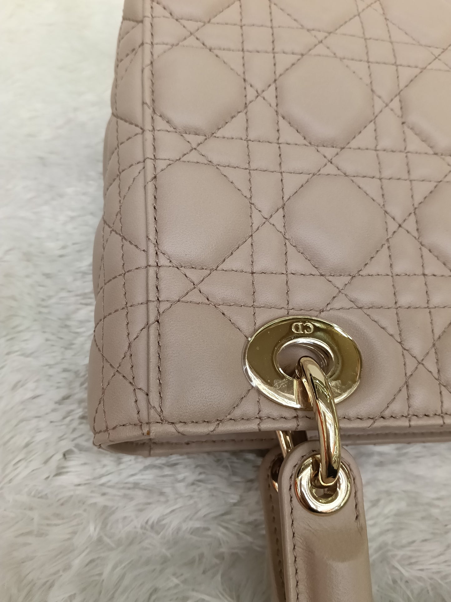 Lady Dior Small Lamb Taupe GHW 2017