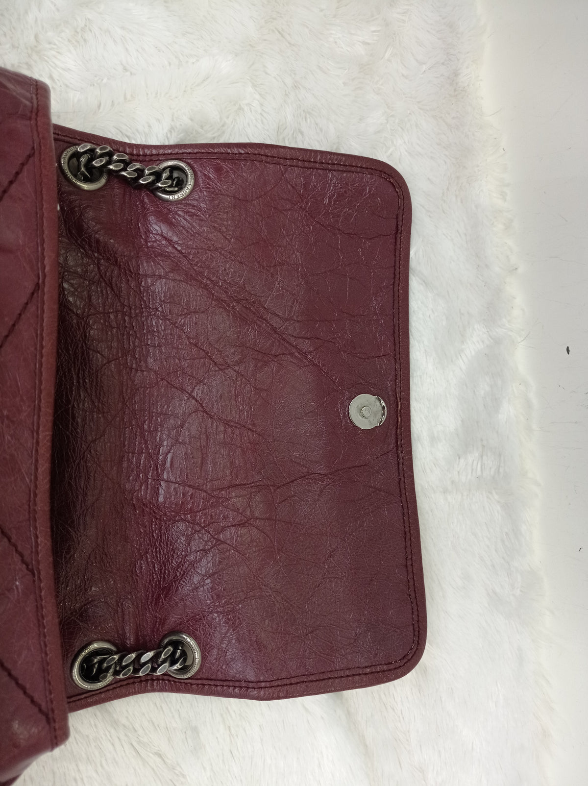 YsL Niki Medium Calfskin Burgundy RHW 2018