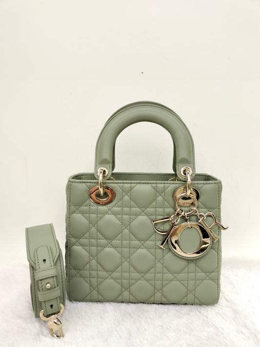 Lady Dior Small Lamb Sage GHW 2023