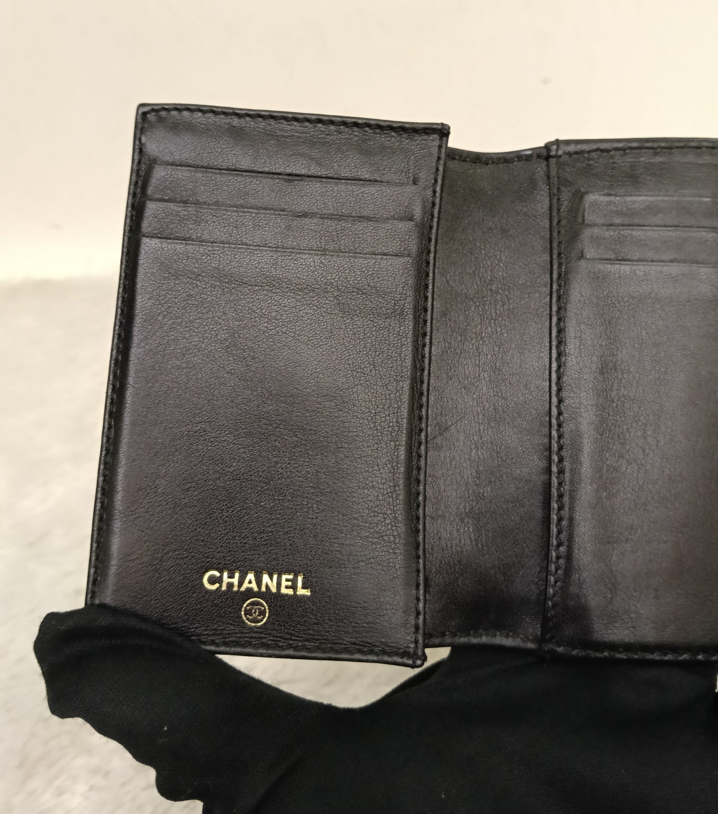 Chanel Trifold Wallet Caviar Black GHW #5