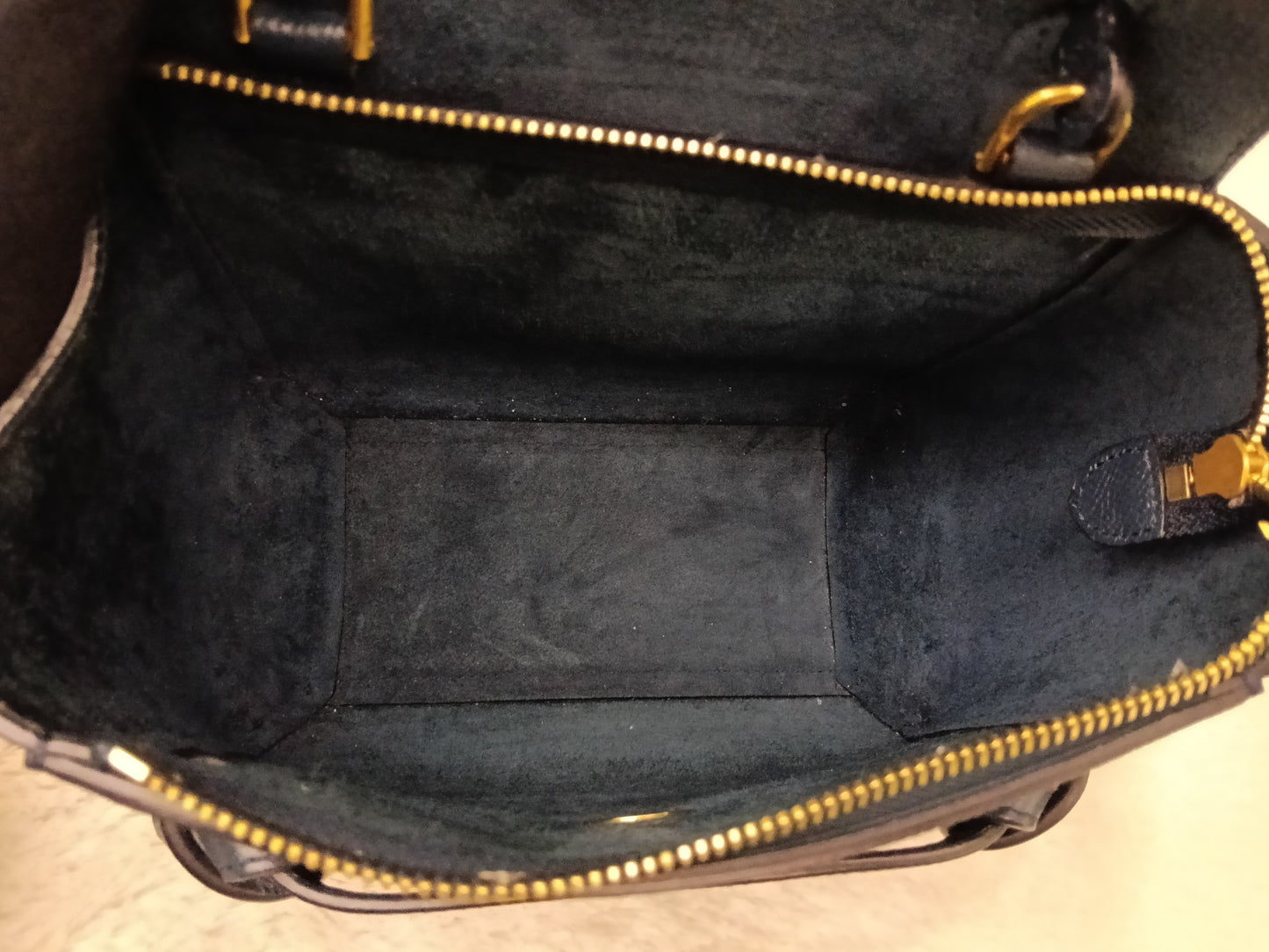 Celine Nano Belt Grained Abyss Blue GHW 2018