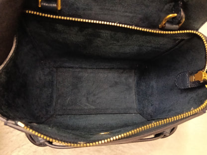 Celine Nano Belt Grained Abyss Blue GHW 2018