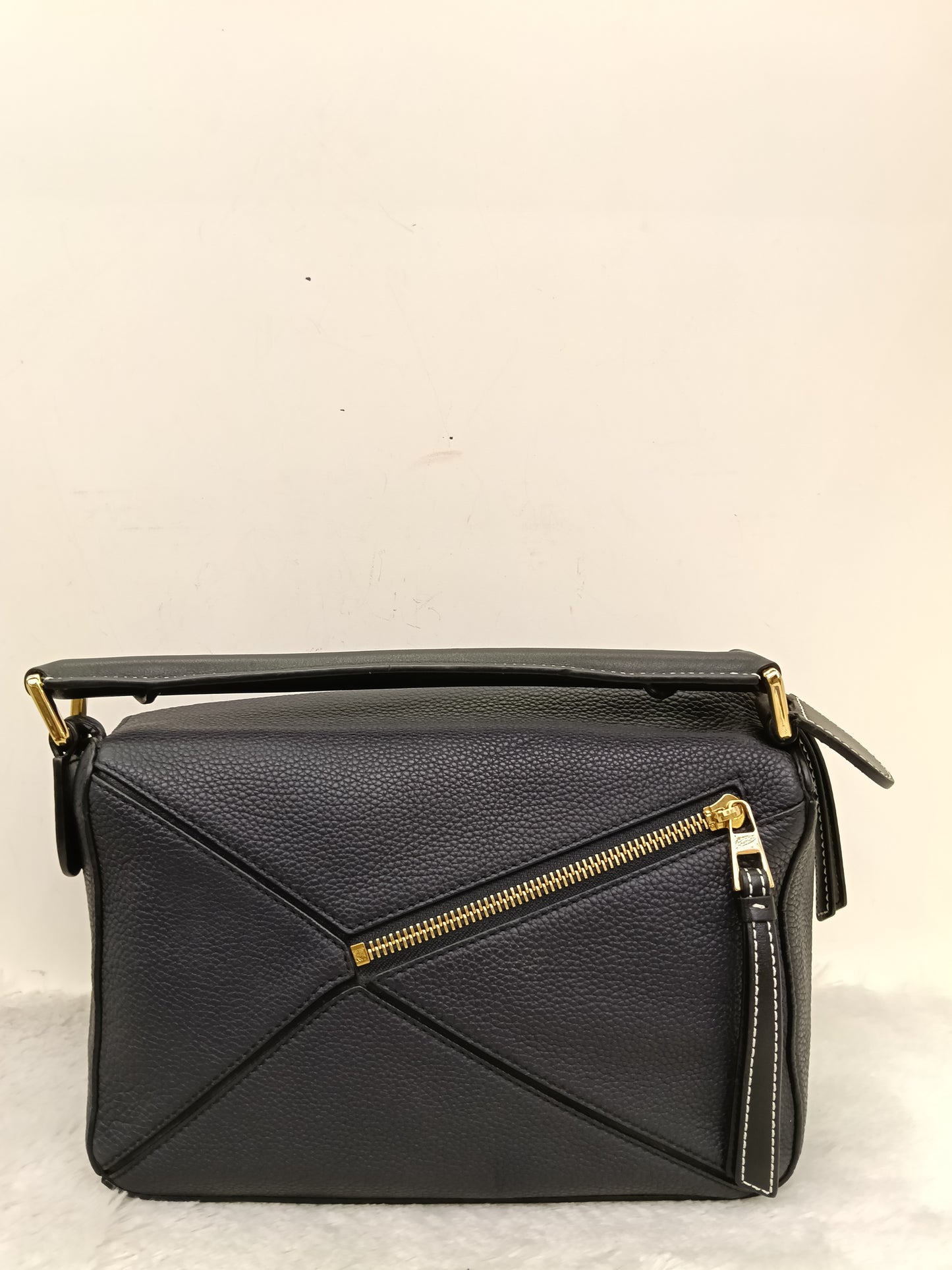 Loewe Puzzle Small Grained Midnight Blue Black GHW 2019