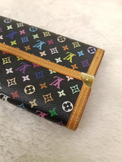 LV Porte Tresor International Wallet Monogram Multicolour Black 2005