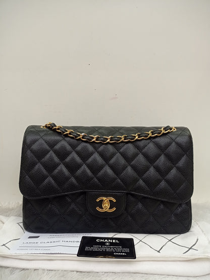 Chanel Jumbo Caviar Black GHW DF #24