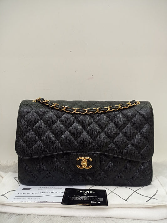 Chanel Jumbo Caviar Black GHW DF #24