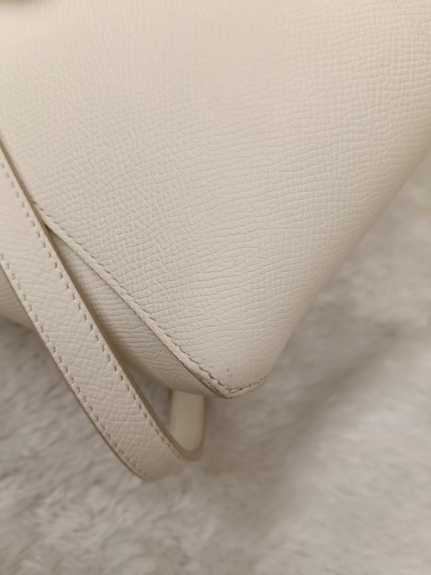 Celine Micro Belt Grained White GHW 2017