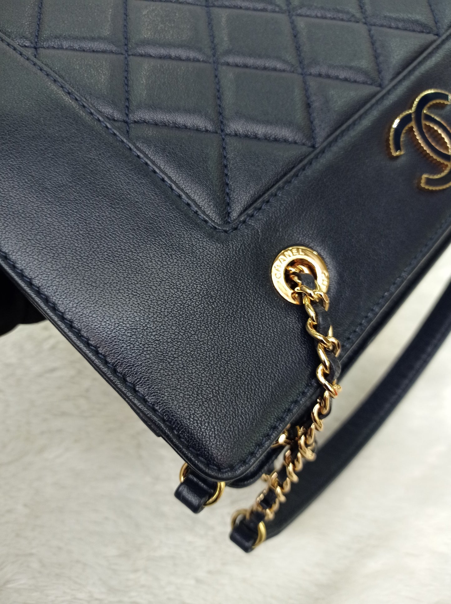 Chanel Mademoiselle Tote Calfskin Navy Blue GHW #23