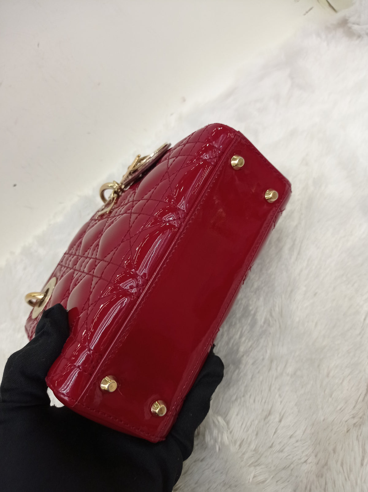 Lady Dior Mini Patent Red GHW 2019