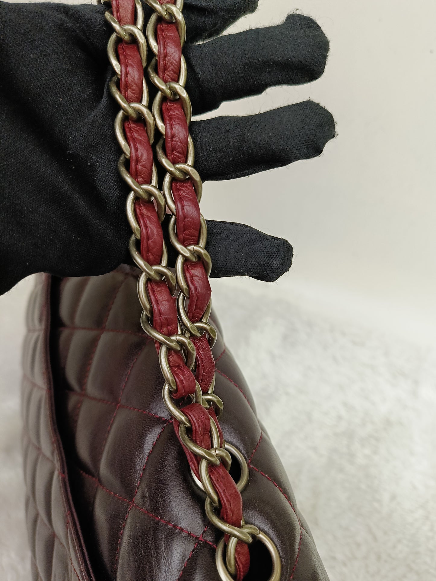 Chanel Jumbo Lamb Bordeaux Dark Red Ombre Pink RGHW SF #13