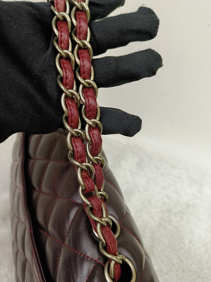 Chanel Jumbo Lamb Bordeaux Dark Red Ombre Pink RGHW SF #13