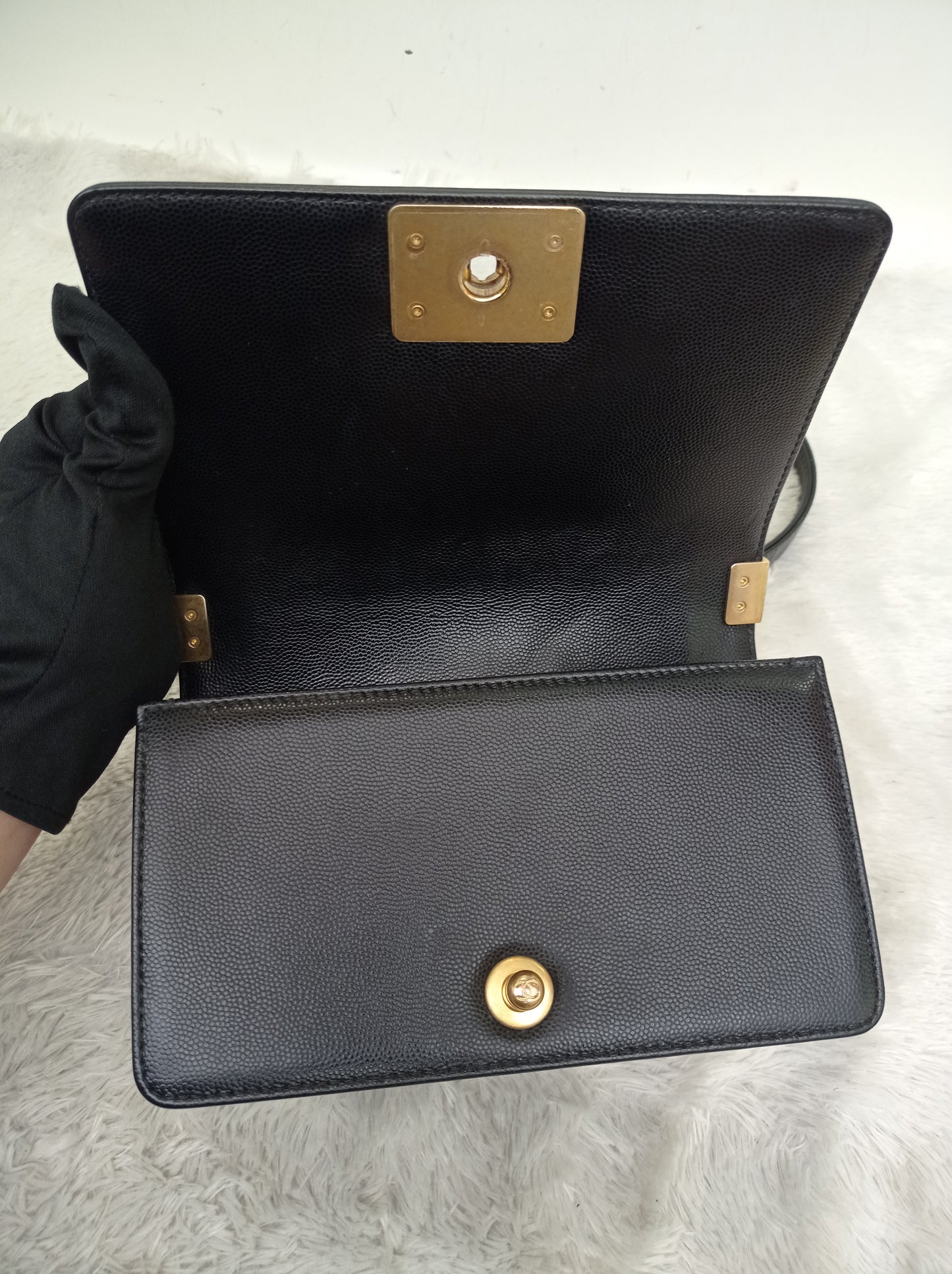 Chanel Boy 20 Caviar Black GHW #28