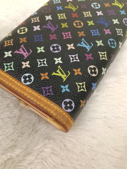 LV Porte Tresor International Wallet Monogram Multicolour Black 2005