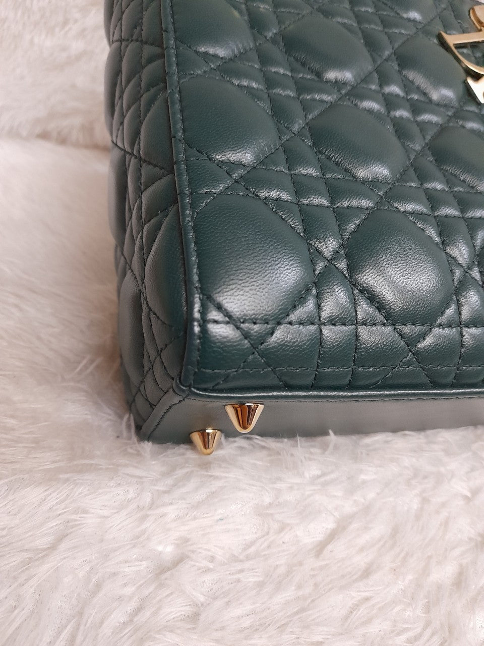 Lady Dior Small Lamb Dark Green GHW 2018