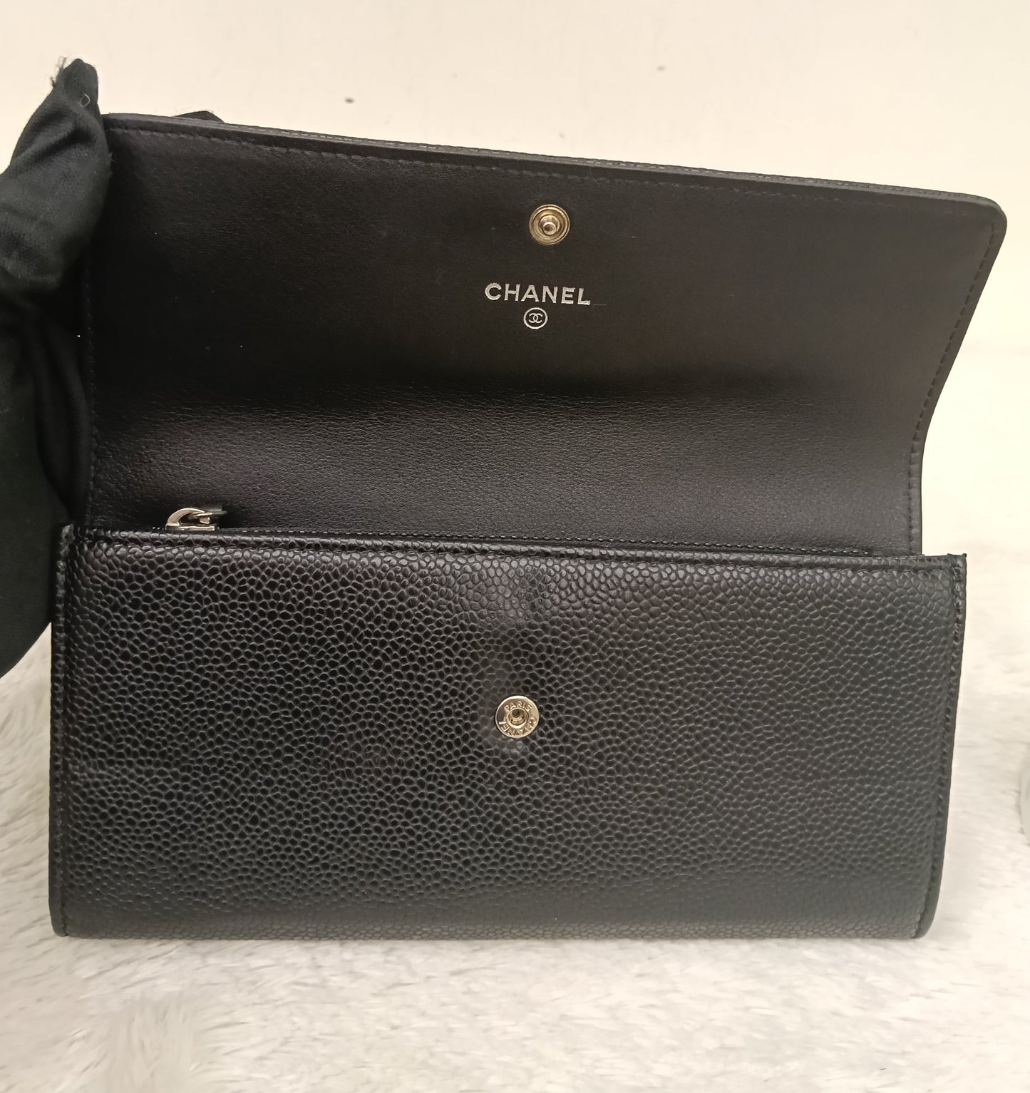 Chanel Timeless Continental Wallet Caviar Black SHW #16