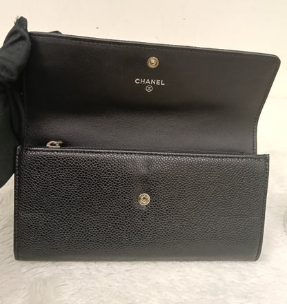 Chanel Timeless Continental Wallet Caviar Black SHW #16