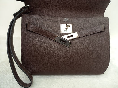 Hermes Kelly Depeche Pochette 25 Togo Ebene PHW #Y