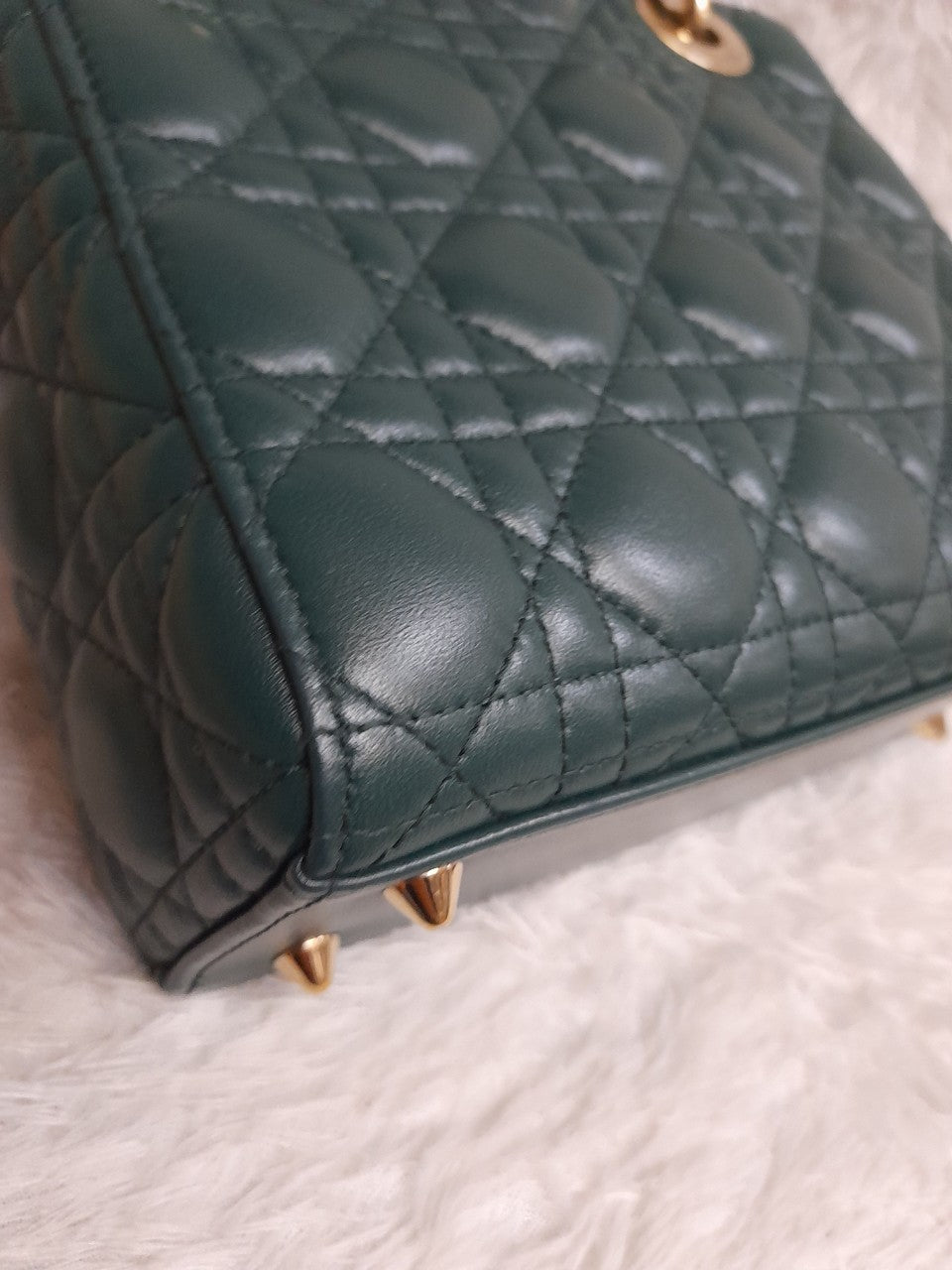 Lady Dior Small Lamb Dark Green GHW 2018