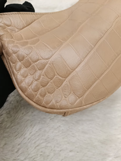 Balenciaga Le Cagole XS Croco Embossed Nude RGHW 2023
