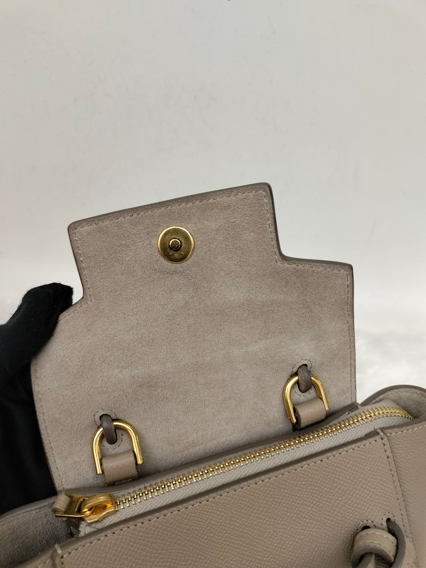 Celine Pico Belt Grained Taupe GHW 2021