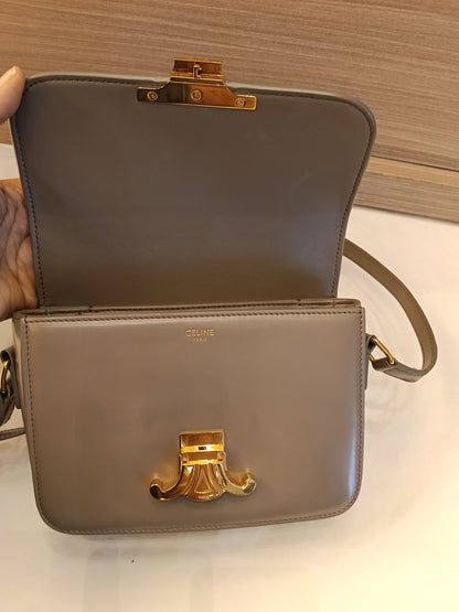 Celine Triomphe Teen Shiny Calfskin Pebble GHW 2022