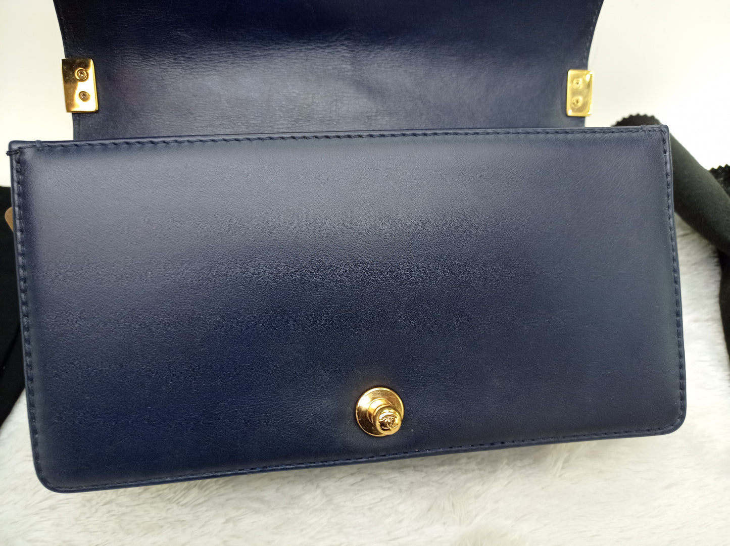 Chanel Boy 25 Round Chain Calfskin Navy Blue GHW #29