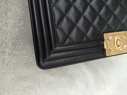 Chanel Boy 25 Caviar Black GHW #30